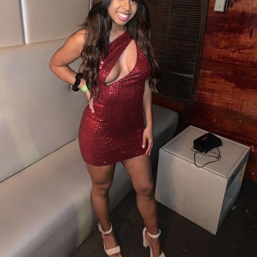 Fashions Nova - Burgundy Off the Shoulder Sequin Dress